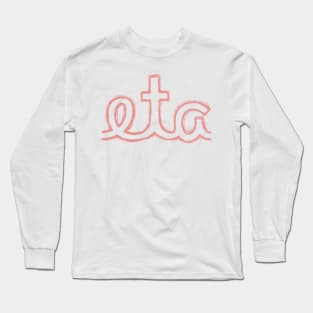 Eta Cursive Greek Letter Long Sleeve T-Shirt